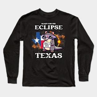 Texas Solar Eclipse 2024 April 8 ny Armadillo For s Long Sleeve T-Shirt